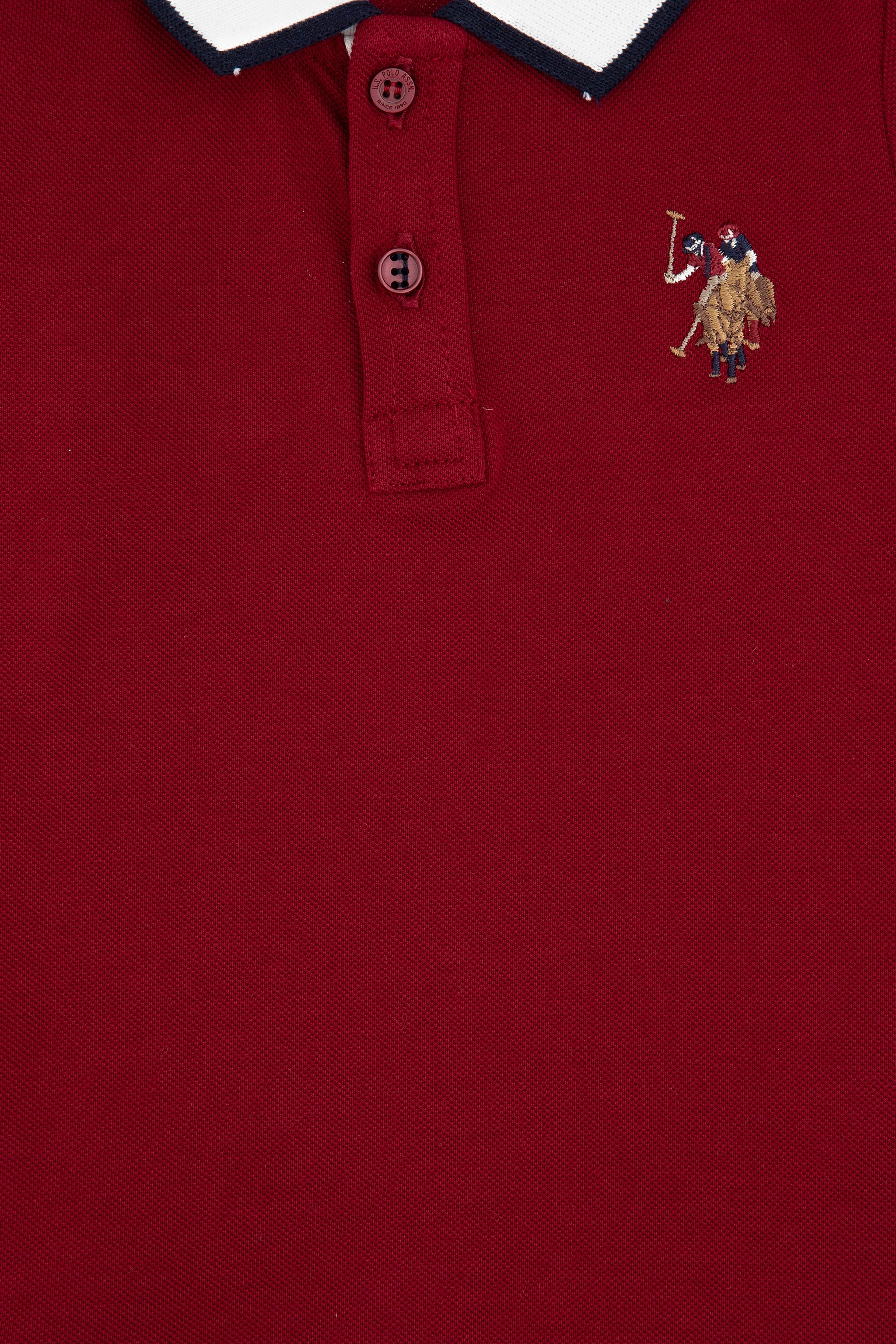 Erkek Çocuk Bordo Polo Yaka Basic Sweatshirt - Image 3