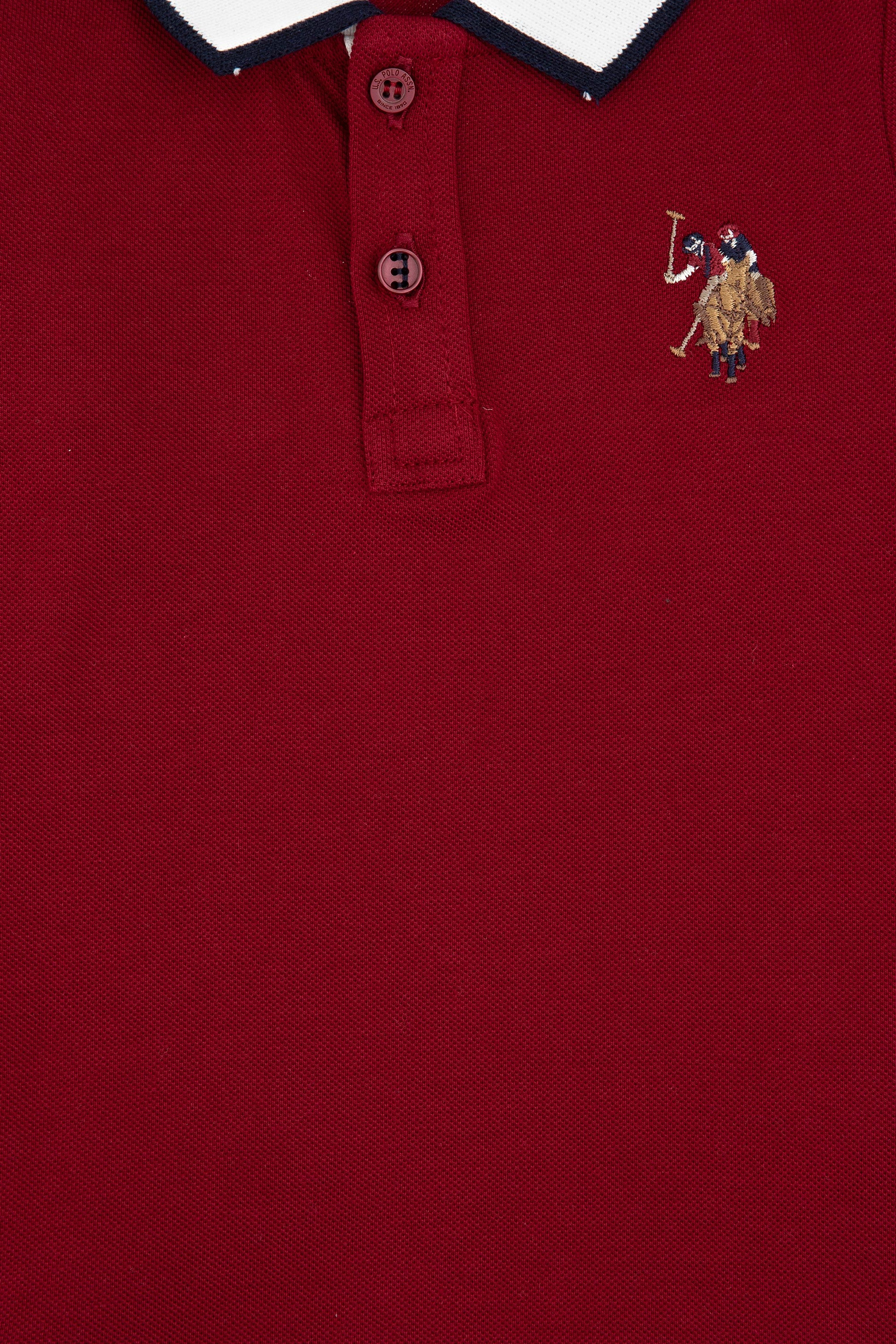 Erkek Çocuk Bordo Polo Yaka Basic Sweatshirt