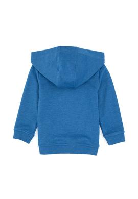Erkek Çocuk Mavi Kapüşonlu Basic Sweatshirt - 50316487044