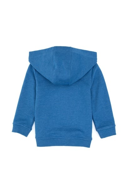 Erkek Bebek Mavi Kapüşonlu Basic Sweatshirt