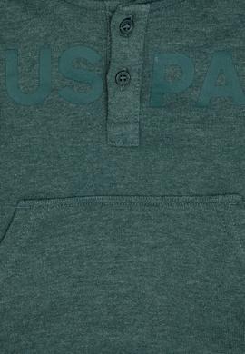 Erkek Çocuk Koyu Yeşil Kapüşonlu Basic Sweatshirt - 50316487043