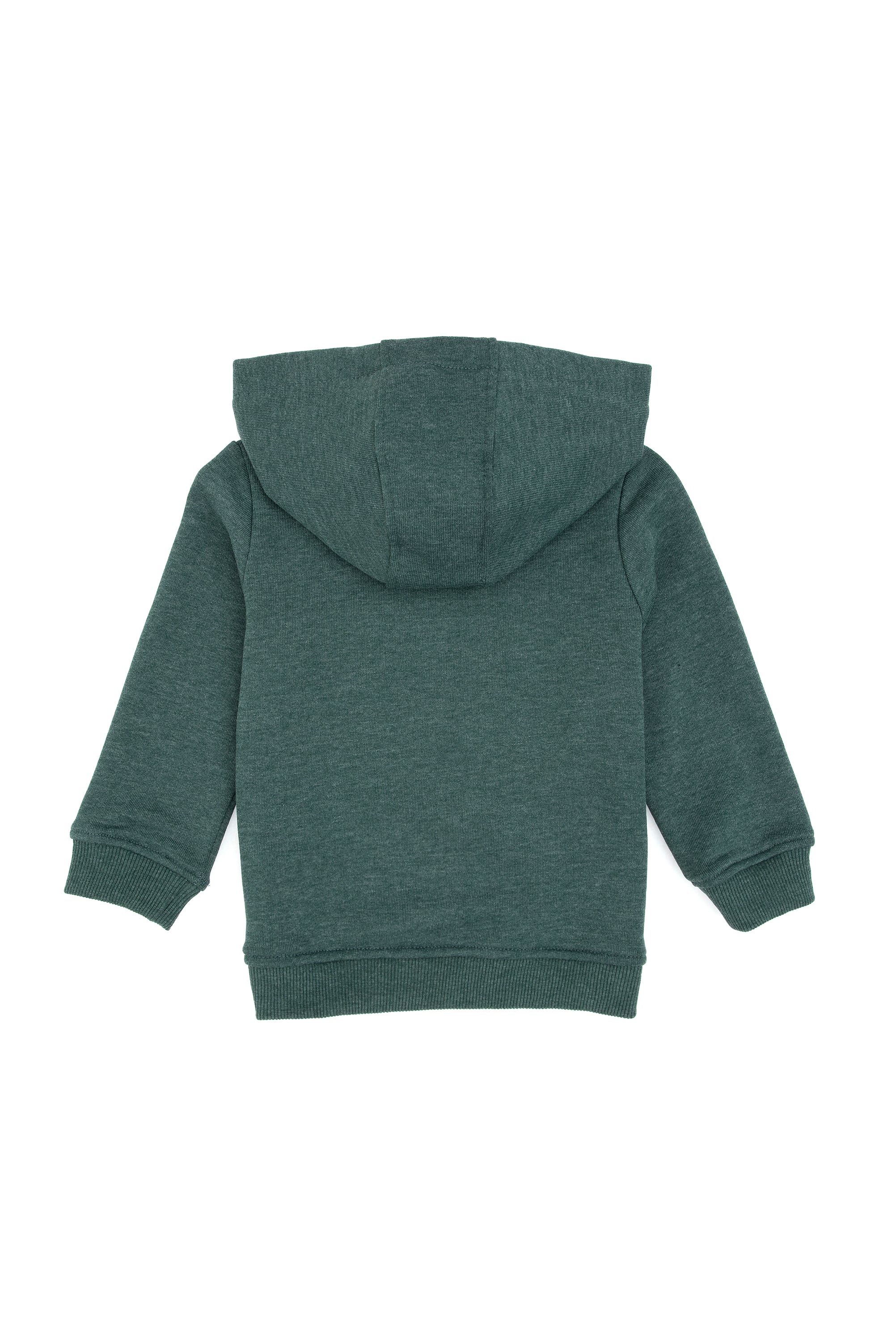 Erkek Bebek Koyu Yeşil Kapüşonlu Basic Sweatshirt