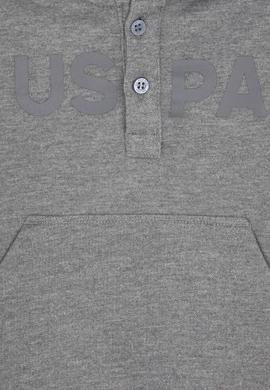 Erkek Çocuk Gri Melanj Kapüşonlu Basic Sweatshirt - 50316487040