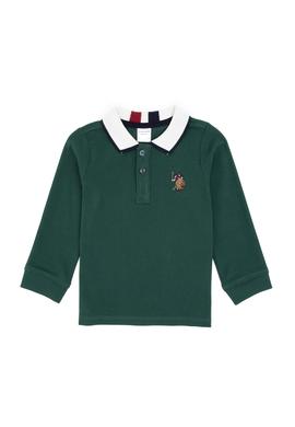 Erkek Çocuk Koyu Yeşil Polo Yaka Basic Sweatshirt - 50316502032