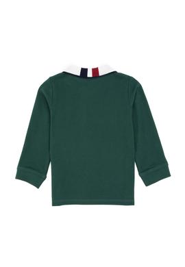 Erkek Çocuk Koyu Yeşil Polo Yaka Basic Sweatshirt - 50316502032