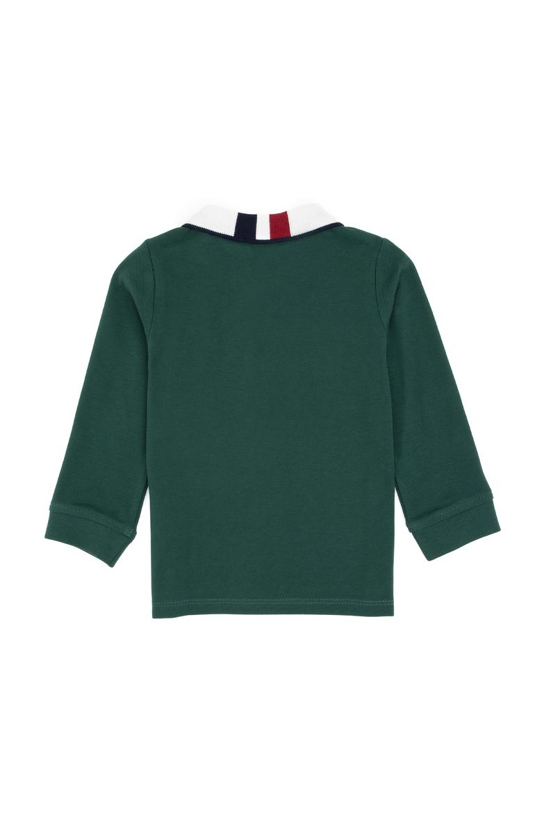 Erkek Çocuk Koyu Yeşil Polo Yaka Basic Sweatshirt - 50316502032
