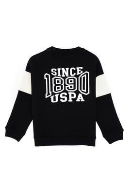 Erkek Çocuk Siyah Şardonlu Bisiklet Yaka Sweatshirt - 50316603038