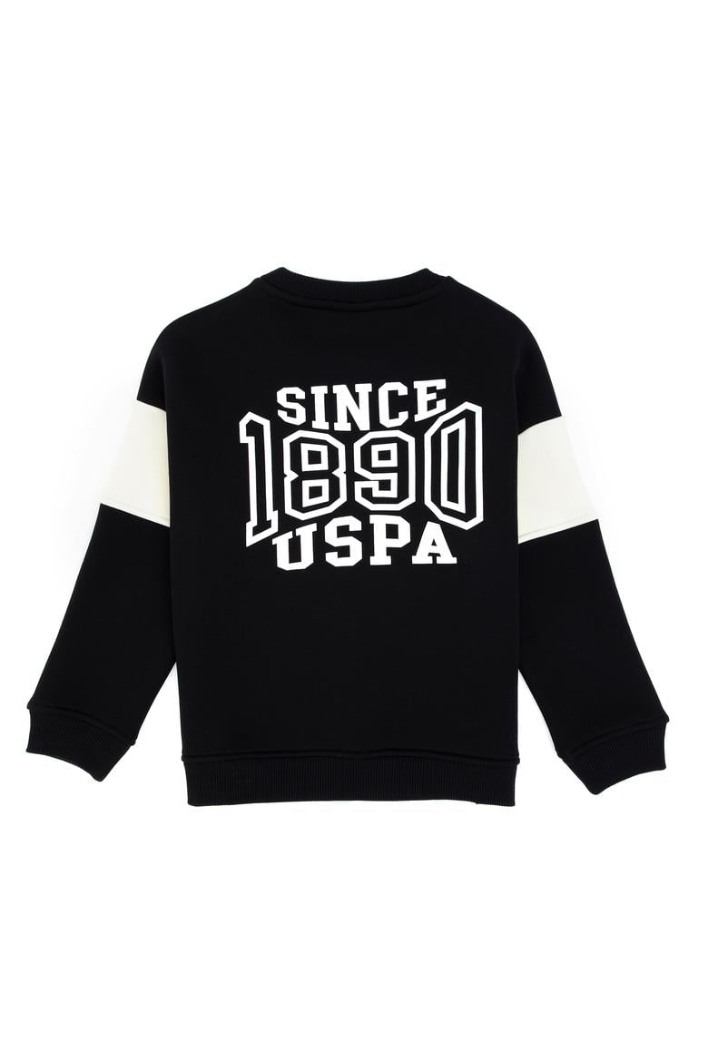 Erkek Çocuk Siyah Şardonlu Bisiklet Yaka Sweatshirt - 50316603038