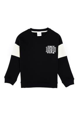 Erkek Çocuk Siyah Şardonlu Bisiklet Yaka Sweatshirt - 50316603038