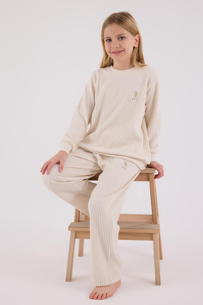 Kız Çocuk Bej Eşofman Takımı