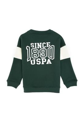 Erkek Çocuk Koyu Yeşil Şardonlu Bisiklet Yaka Sweatshirt - 50316603022