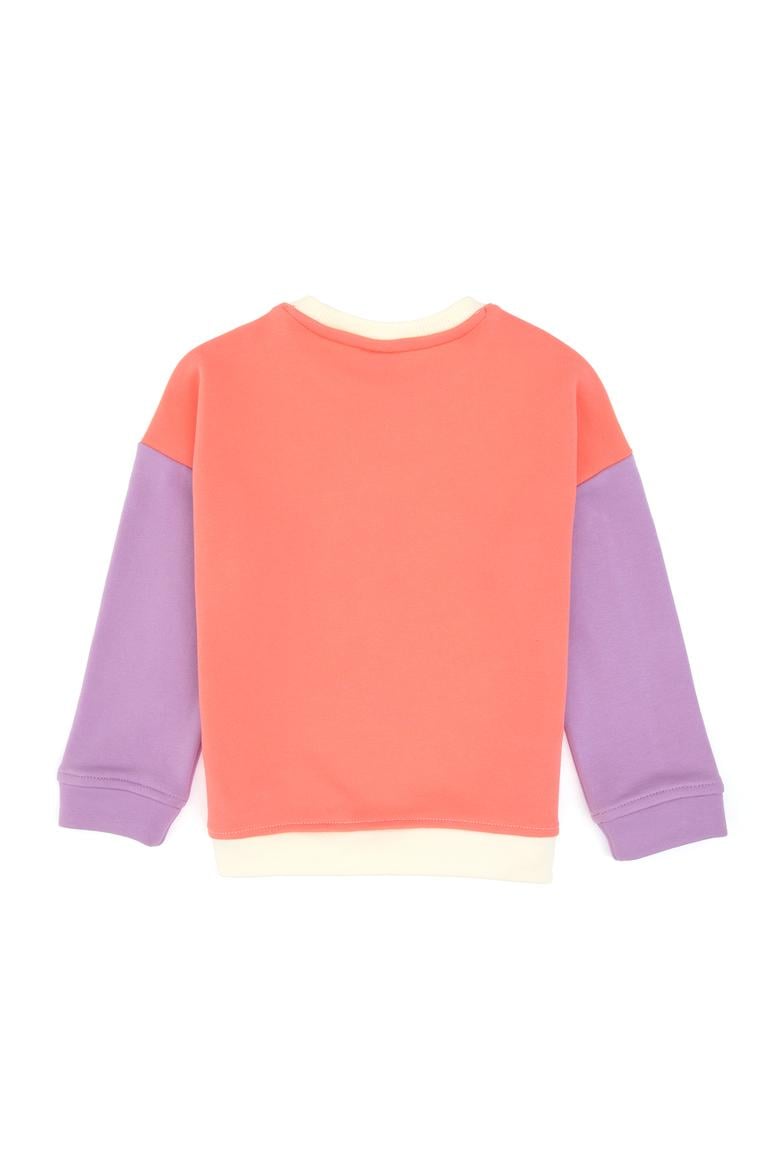 Kız Çocuk Krem Bisiklet Yaka Sweatshirt - 50314296001