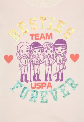 Kız Çocuk Krem Bisiklet Yaka Sweatshirt - 50314296001