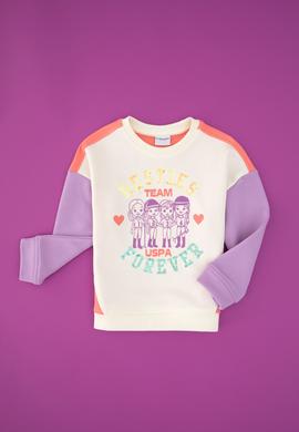 Kız Çocuk Krem Bisiklet Yaka Sweatshirt - 50314296001