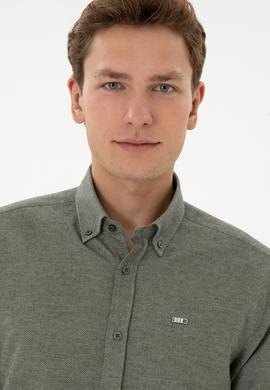 Erkek Haki Uzun Kollu Gömlek - 50315613005