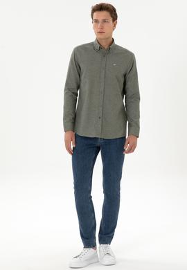 Erkek Haki Uzun Kollu Gömlek - 50315613005