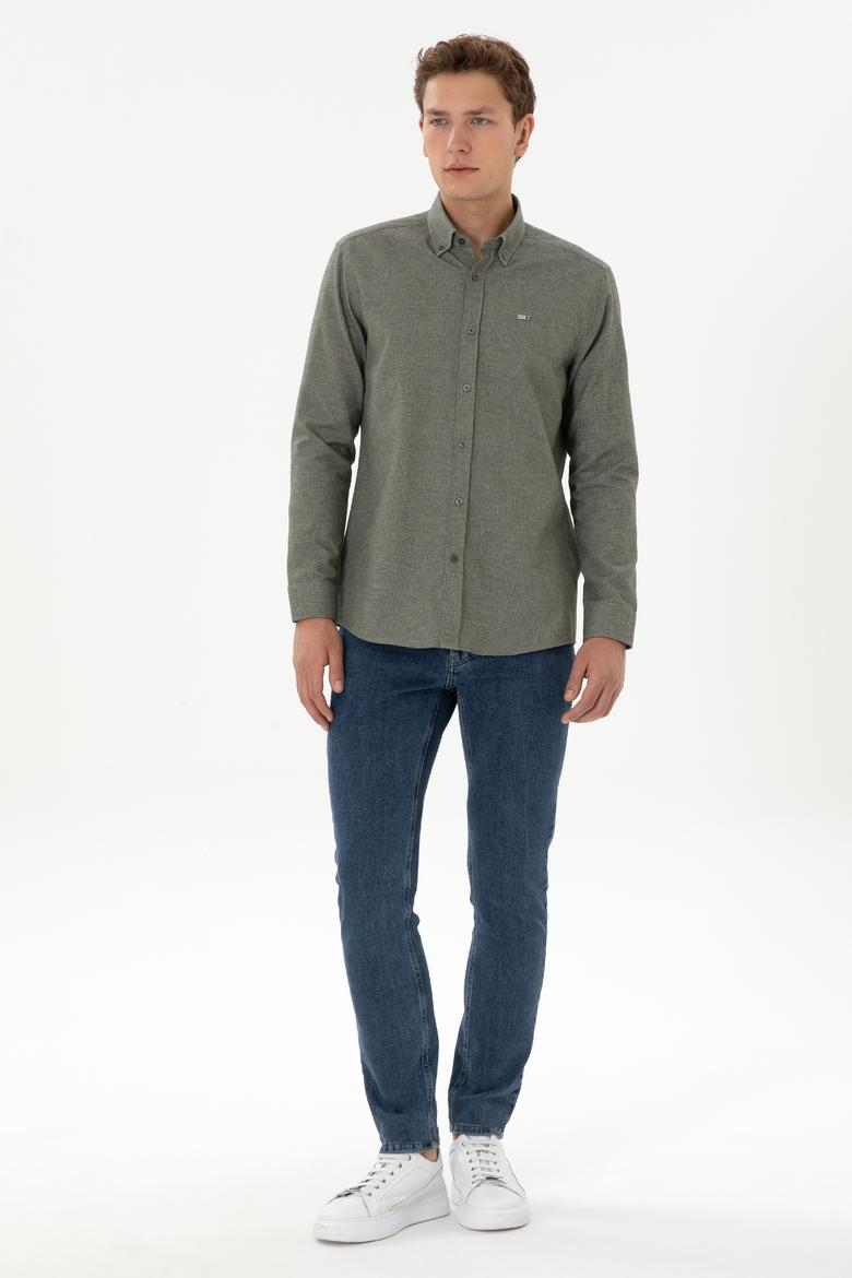 Erkek Haki Uzun Kollu Gömlek - 50315613005