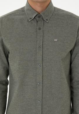 Erkek Haki Uzun Kollu Gömlek - 50315613005