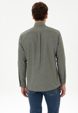 Erkek Haki Uzun Kollu Gömlek - 50315613005