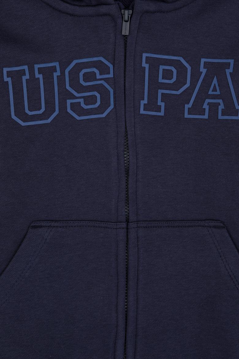 Erkek Çocuk Açık Lacivert Fermuarlı Örme Hırka - 50313844033