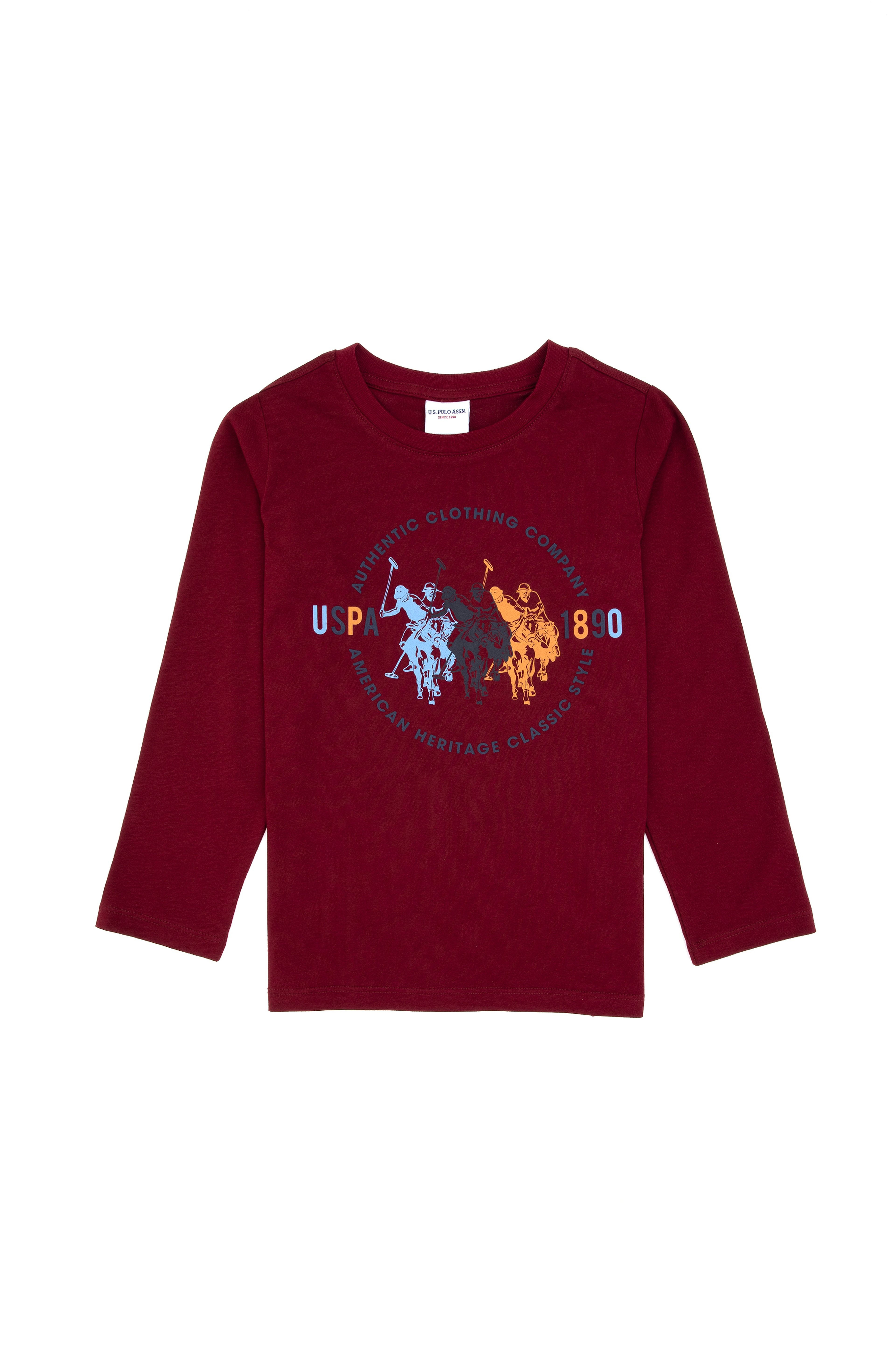 Erkek Çocuk Bordo Bisiklet Yaka Süprem Sweatshirt - Image 1
