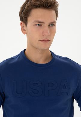 Erkek Regular Fit Bisiklet Yaka İndigo Basic Sweatshirt - 50307793107