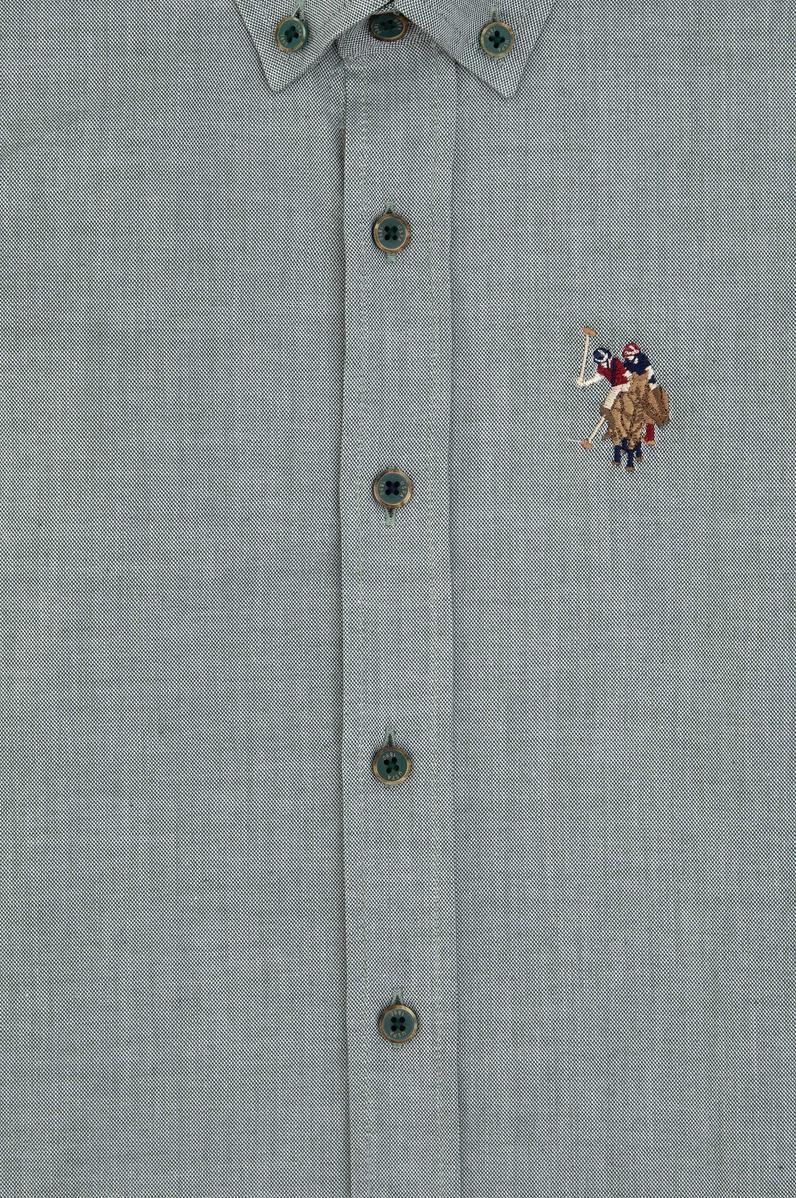 Erkek Çocuk Koyu Yeşil Uzun Kollu Basic Gömlek