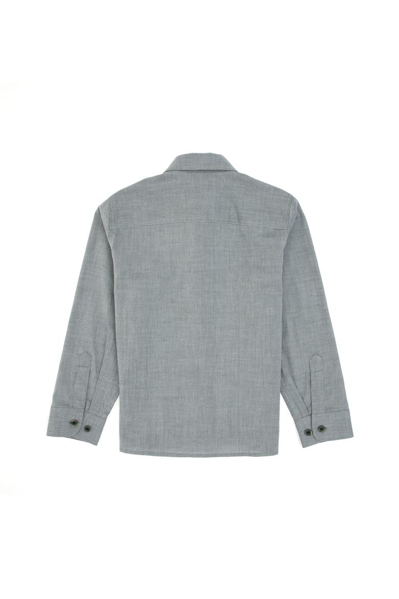 Erkek Çocuk Koyu Yeşil Uzun Kollu Basic Gömlek - 50307704061