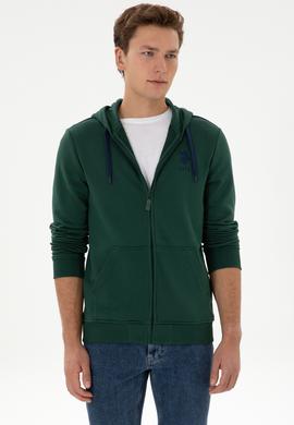 Erkek Koyu Yeşil Örme Hırka - 50307765059