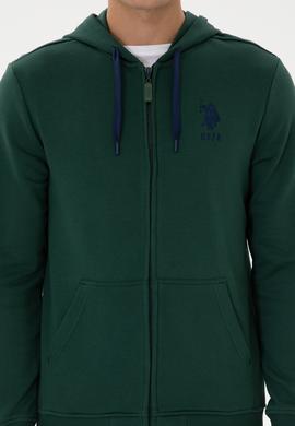 Erkek Koyu Yeşil Örme Hırka - 50307765059