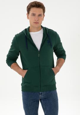 Erkek Koyu Yeşil Örme Hırka - 50307765059