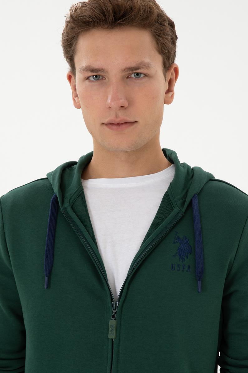 Erkek Koyu Yeşil Örme Hırka