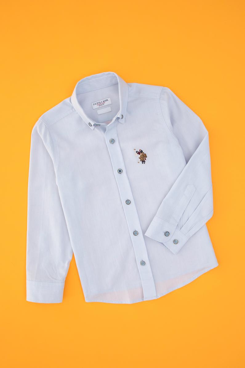 Erkek Çocuk Açık Mavi Uzun Kollu Basic Gömlek