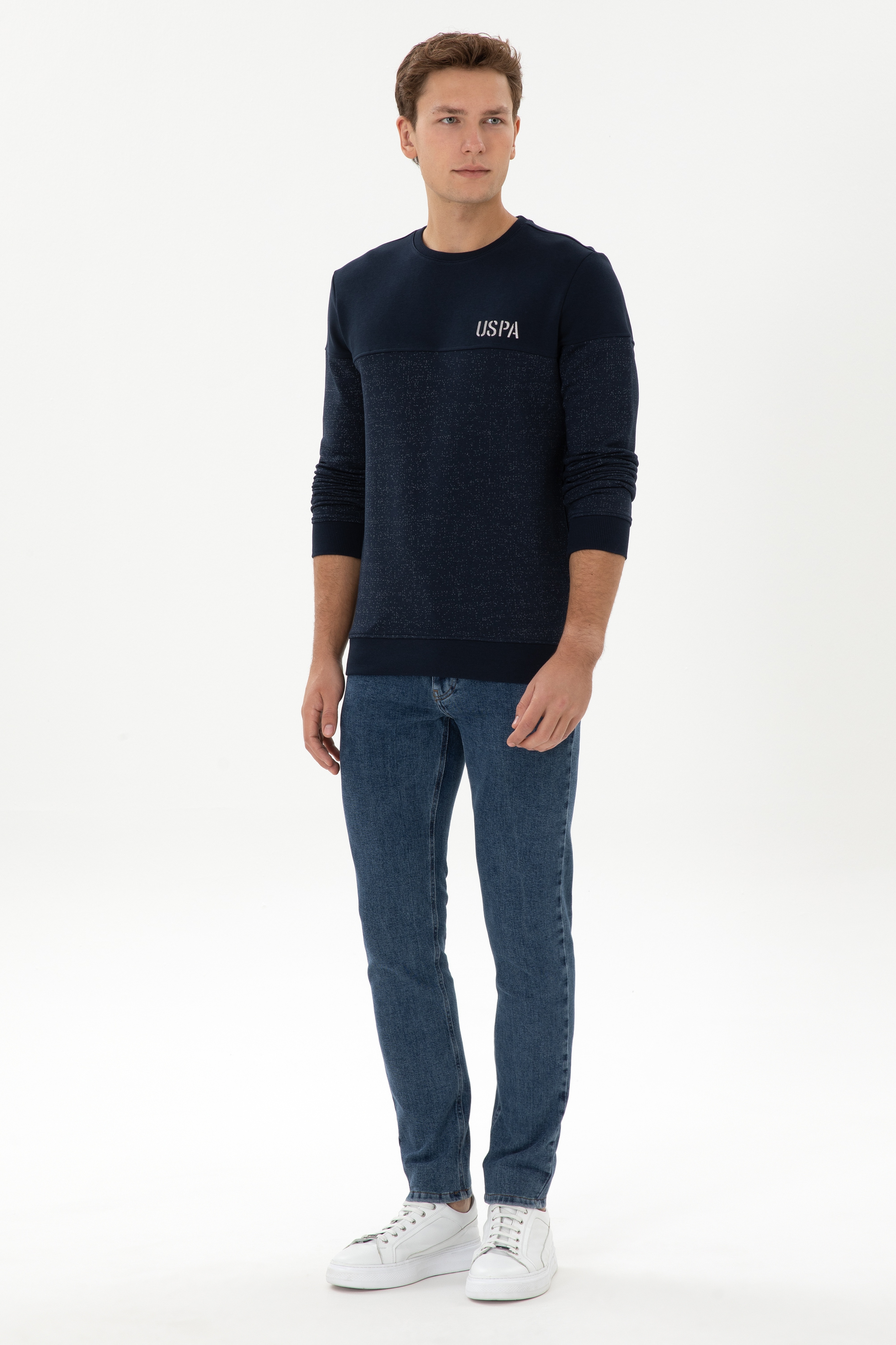 Erkek Regular Fit Bisiklet Yaka Lacivert Sweatshirt - Image 4