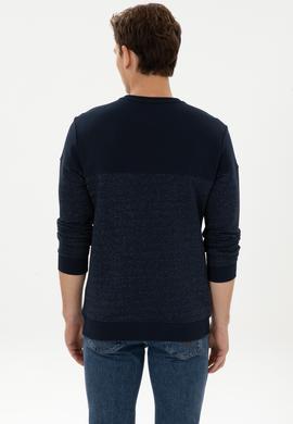 Erkek Regular Fit Bisiklet Yaka Lacivert Sweatshirt - 50316380006