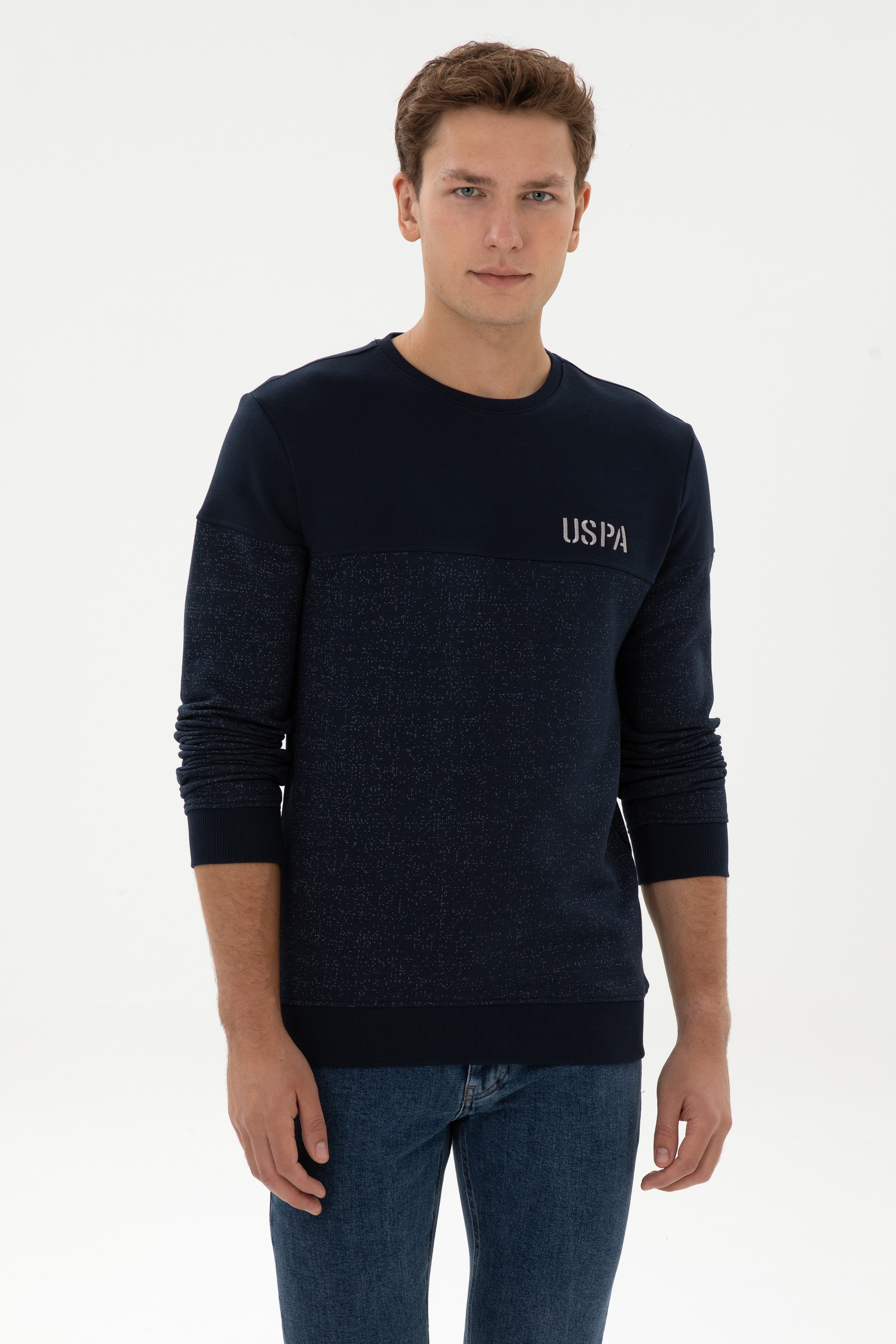 Erkek Regular Fit Bisiklet Yaka Lacivert Sweatshirt - Image 1