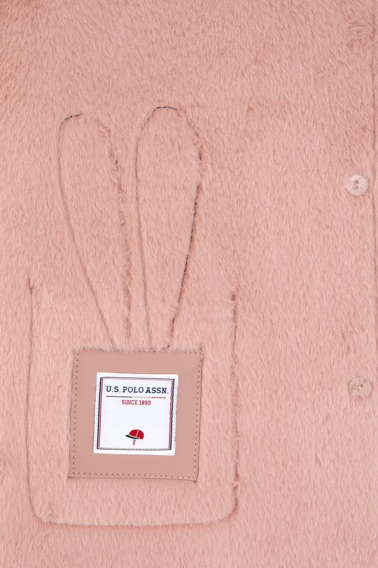 Kız Çocuk Açık Pembe Deri Ceket - 50317346005