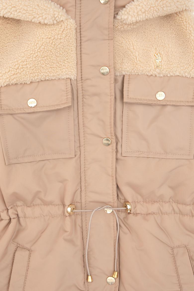 Kız Çocuk Ekru Deri Ceket - 50317345017