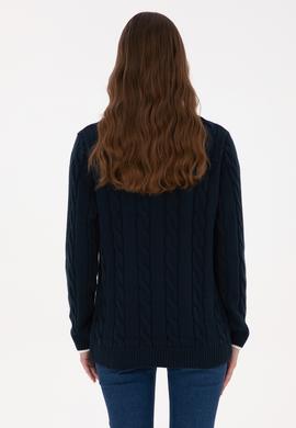 Kadın Lacivert Bisiklet Yaka Kazak - 50317182012