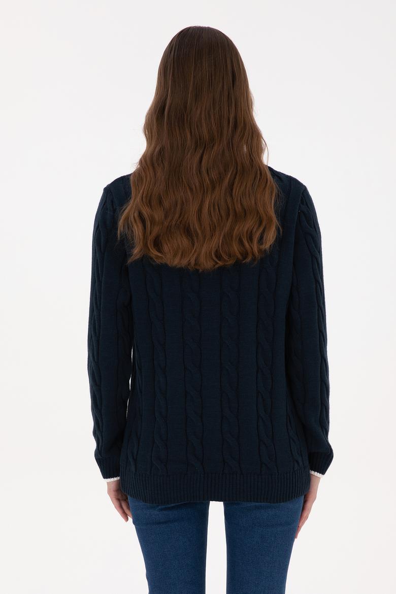 Kadın Lacivert Bisiklet Yaka Kazak - 50317182012