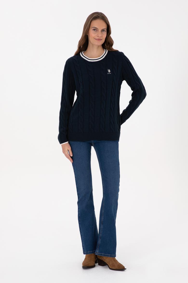 Kadın Lacivert Bisiklet Yaka Kazak - 50317182012