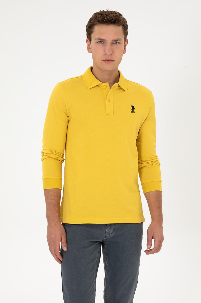 Erkek Sarı Basic Sweatshirt