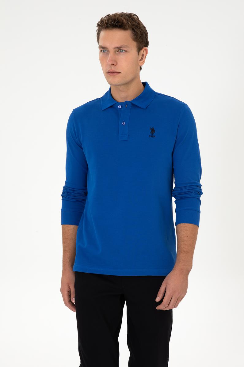 Erkek Mavi Basic Sweatshirt