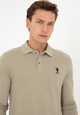 Erkek Açık Haki Basic Sweatshirt - 50307757217