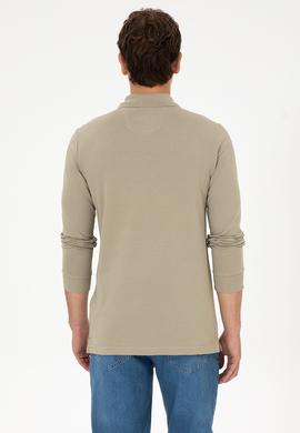 Erkek Açık Haki Basic Sweatshirt - 50307757217