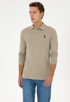 Erkek Açık Haki Basic Sweatshirt - 50307757217