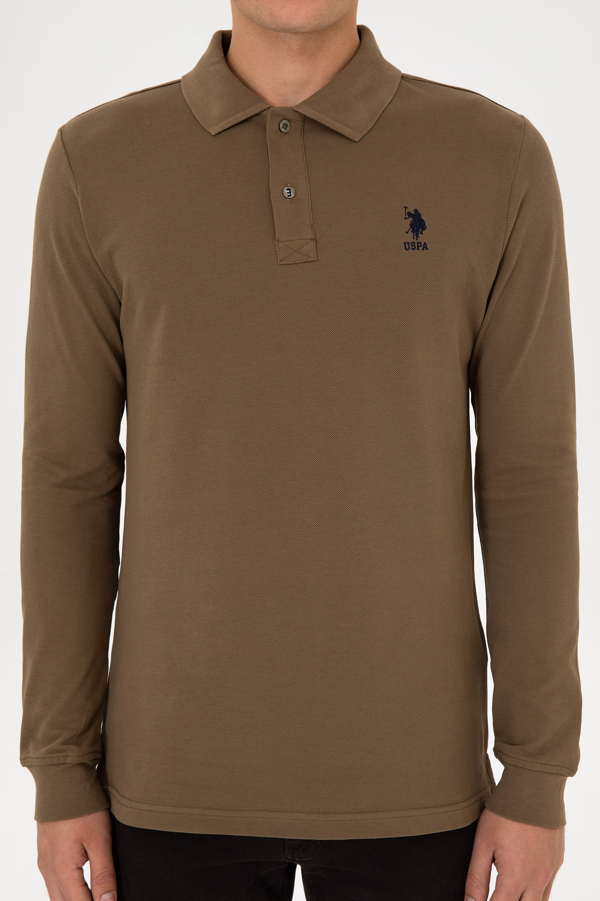 Erkek Haki Basic Sweatshirt - 50307757070