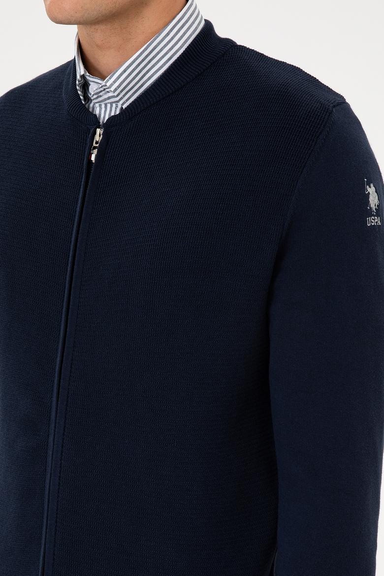 Erkek Lacivert Basic Triko Hırka - 50307813007