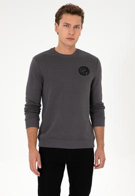Erkek Regular Fit Bisiklet Yaka Gri Sweatshirt - 50308717018