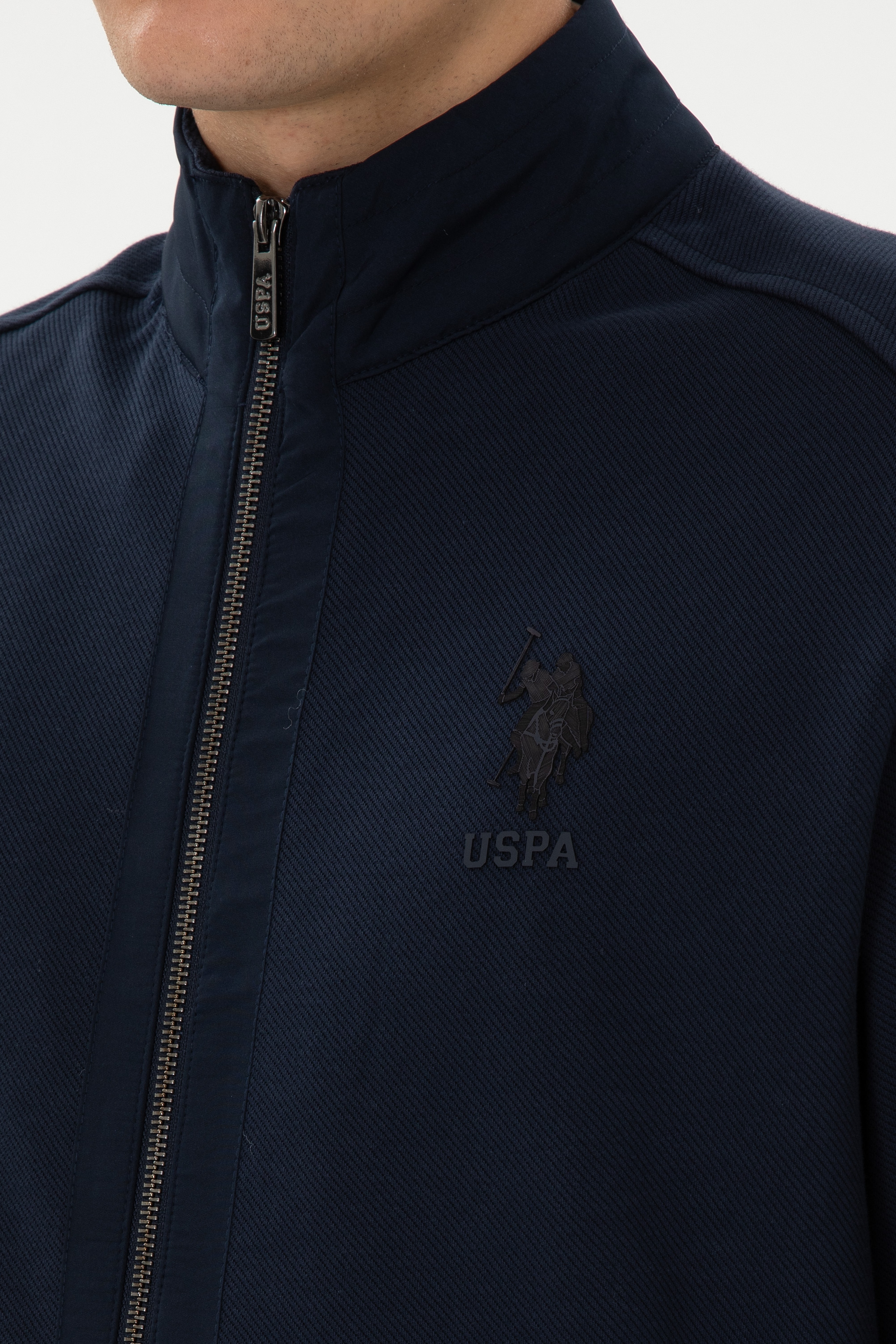 Erkek Regular Fit Fermuarlı Lacivert Örme Hırka - Image 7